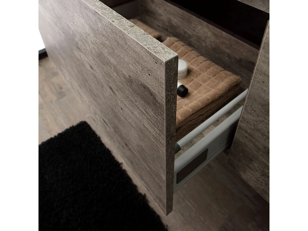 Meuble Avec Tiroirs Pour Salle De Bain 120Cm Et Miroir Avec Led Tactile | Madrid