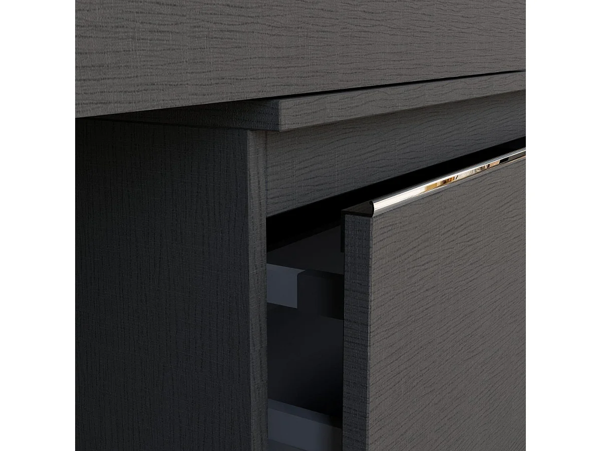 Meuble De Salle De Bain Mural De 120 Cm Avec Tiroirs Gris Foncé Et Lavabo Hpl | Diamante