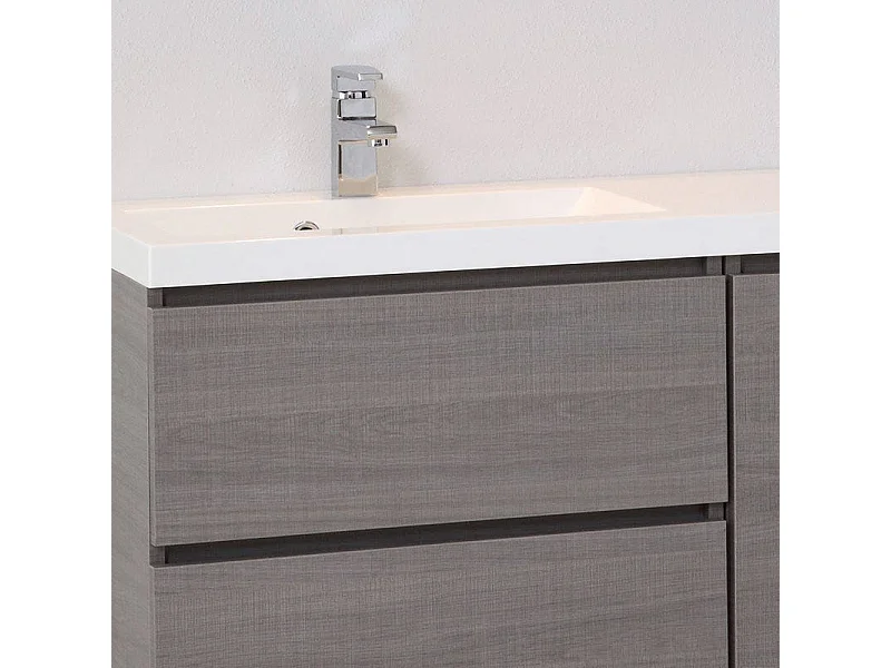 Meuble De Salle De Bains 90X40 Cm Avec Tiroirs Et Armoire Murale Gauche | Manhattan