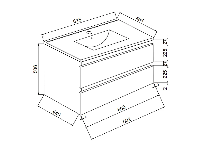 60Cm Armoire De Salle De Bain 2 Tiroirs Effet Bois Miroir Avec Lampe | Berlin
