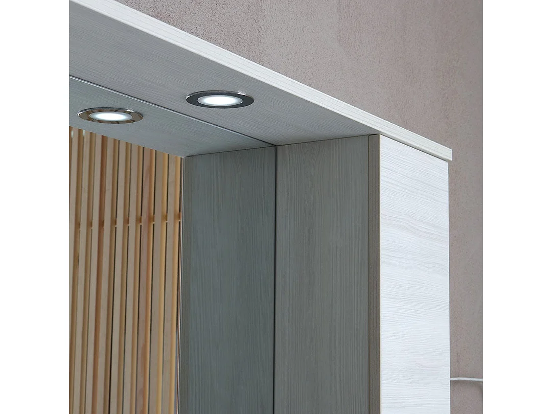 Meuble De Salle De Bains Au Sol 105Cm Avec 3 Portes Chêne Blanc | Rimini