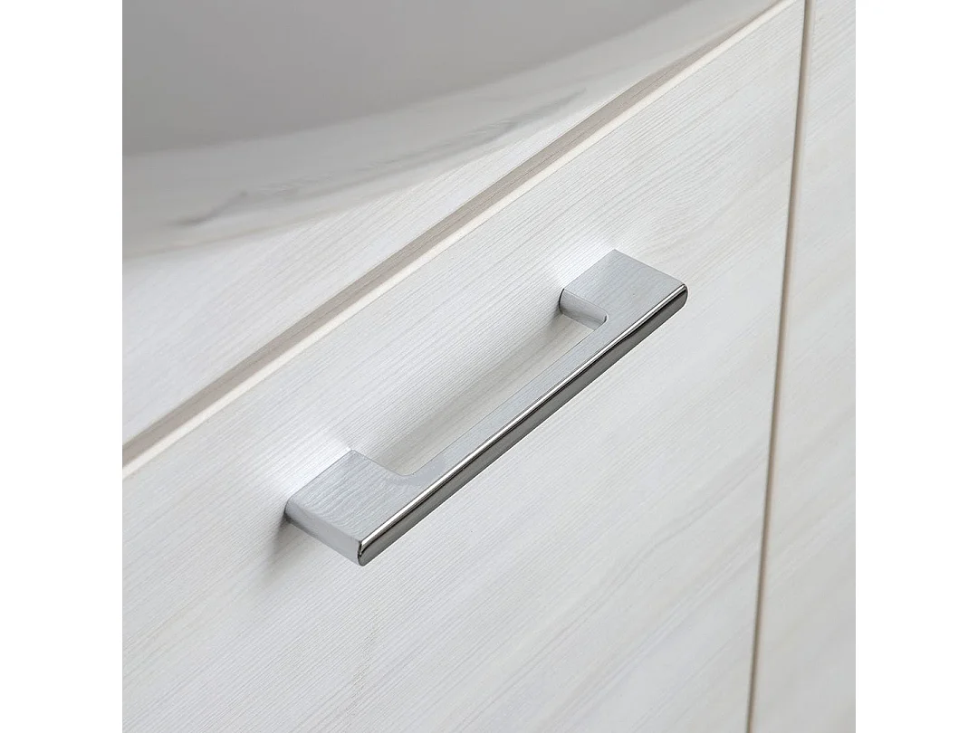 Meuble De Salle De Bains Au Sol 105Cm Avec 3 Portes Chêne Blanc | Rimini