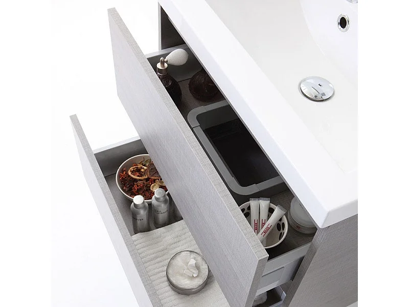 Meuble De Salle De Bains 80 Cm Suspendu Avec Tiroirs | Manhattan