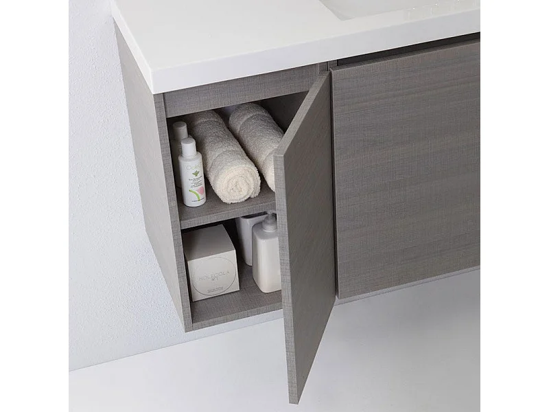 Meuble De Salle De Bains Moderne Suspendu 90 Cm Droite | Manahattan