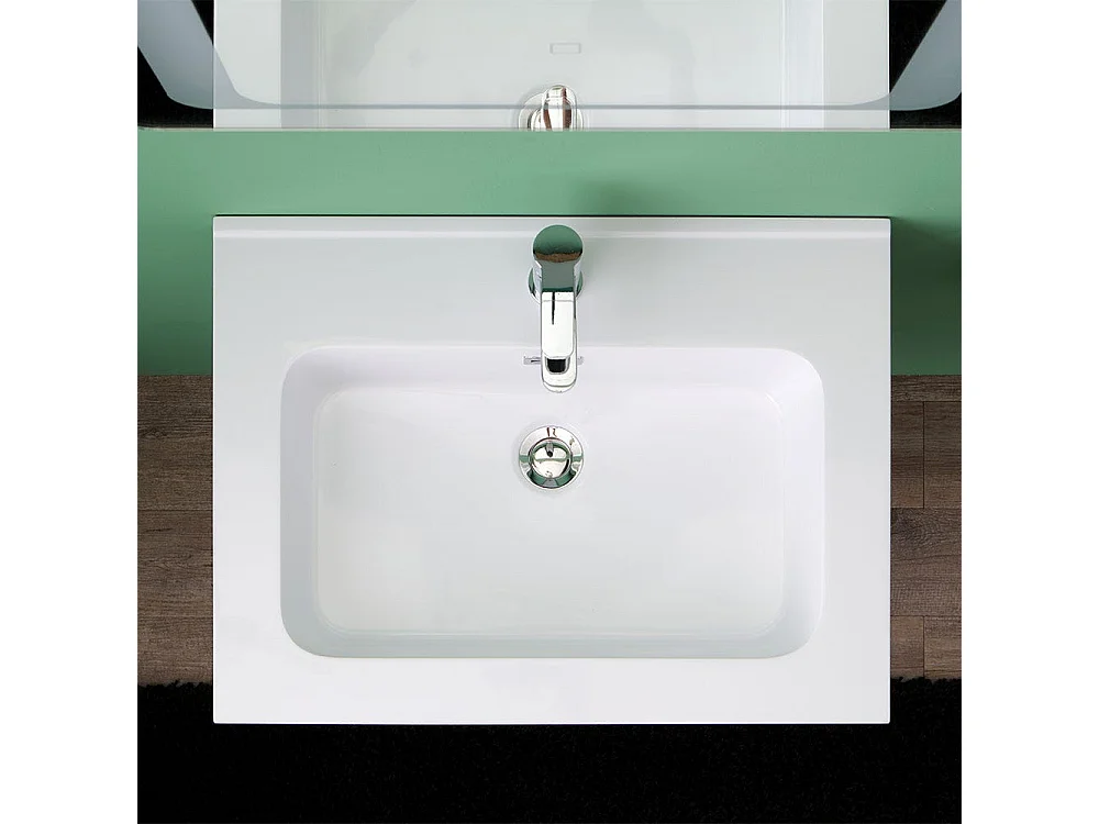 Meuble De Salle De Bain Avec Tiroir En Finition Ciment 60Cm Miroir Avec Led | Madrid