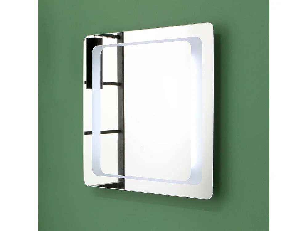 Meuble De Salle De Bain Avec Tiroir En Finition Ciment 60Cm Miroir Avec Led | Madrid