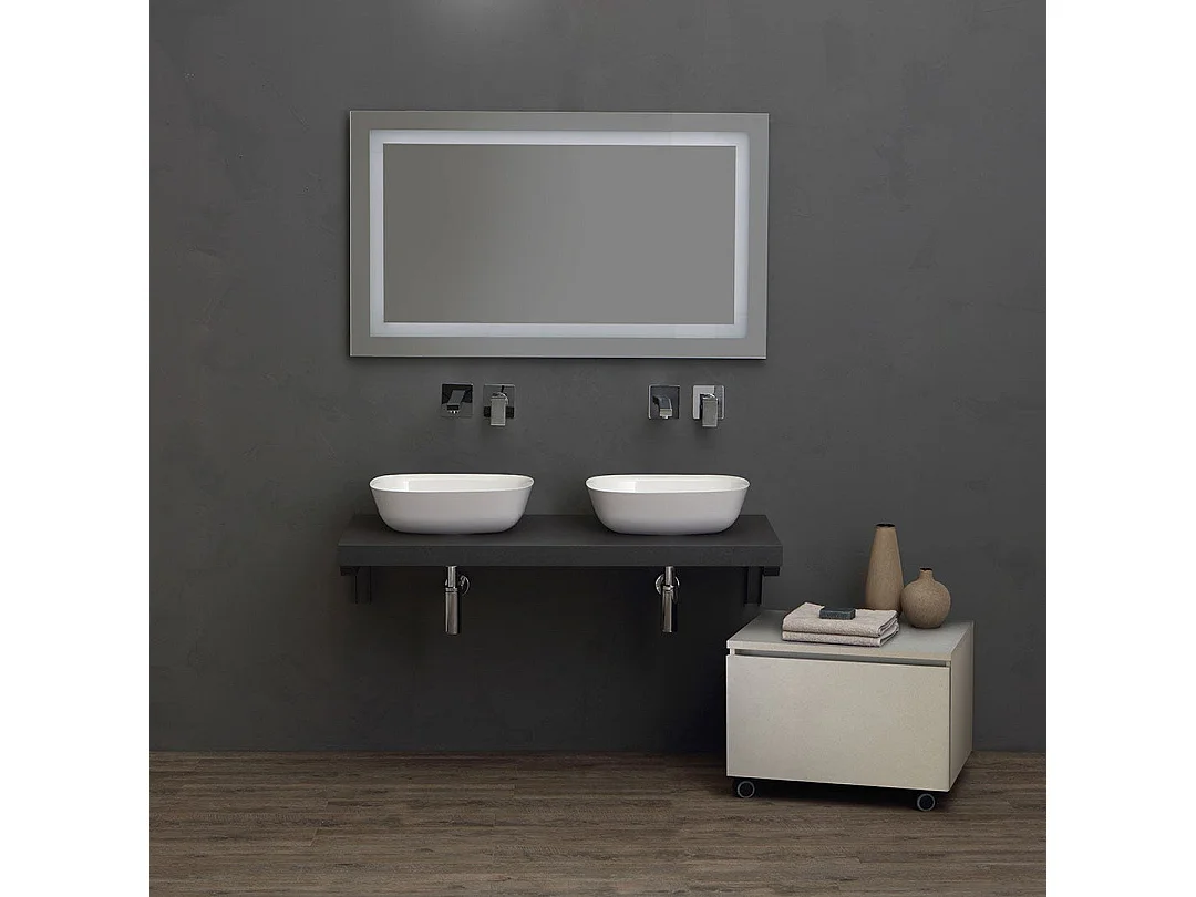 Meuble De Salle De Bains Top Anthracite 120Cm Double Lavabo D'ameublement | Valentina