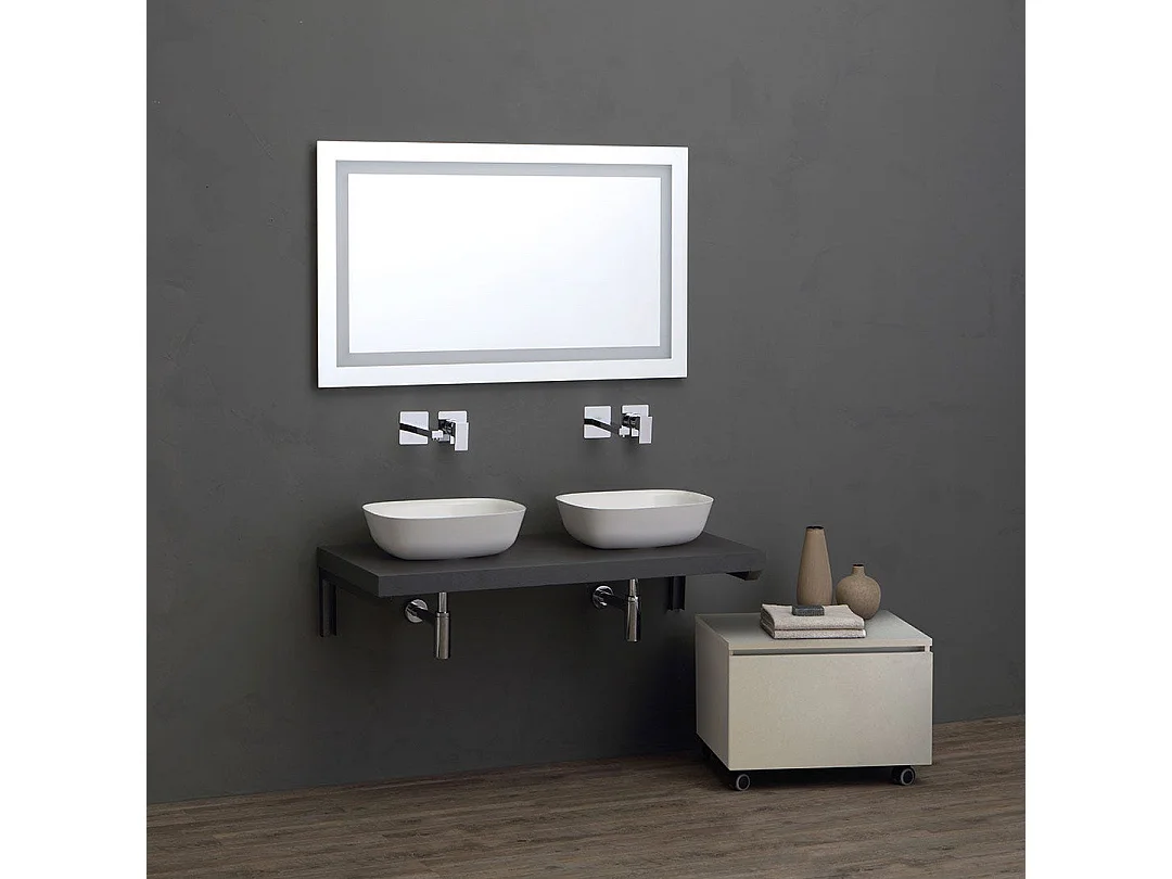 Meuble De Salle De Bains Top Anthracite 120Cm Double Lavabo D'ameublement | Valentina