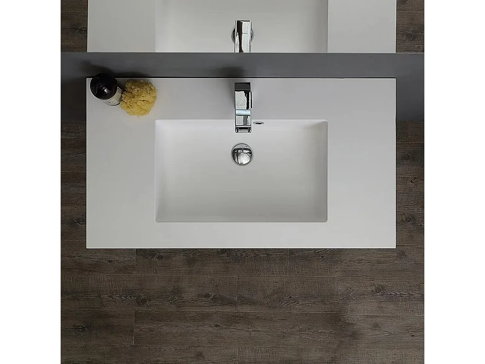 Meuble De Salle De Bain Suspendu 90Cm Avec Meuble Suspendu En Chêne Naturel | Valentina