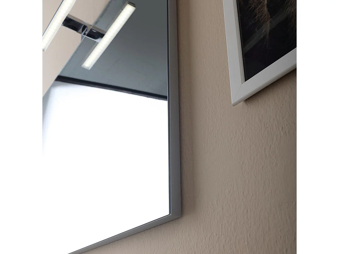 Meuble De Salle De Bain Suspendu 80 Cm Blanc Bois Avec Miroir 80X60 | Barcellona