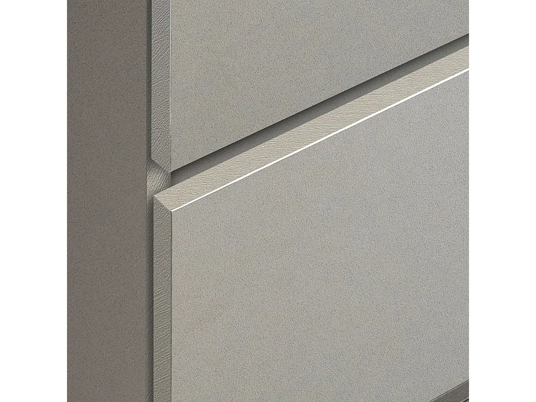 Meuble De Salle De Bains 120Cm Gris Perle Avec Double Vasque Et Colonne | Valentina