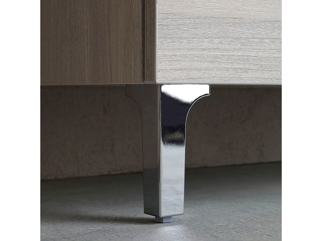 Meuble De Salle De Bains Au Sol 65 Cm Effet Bois Gris Chêne | Rimini