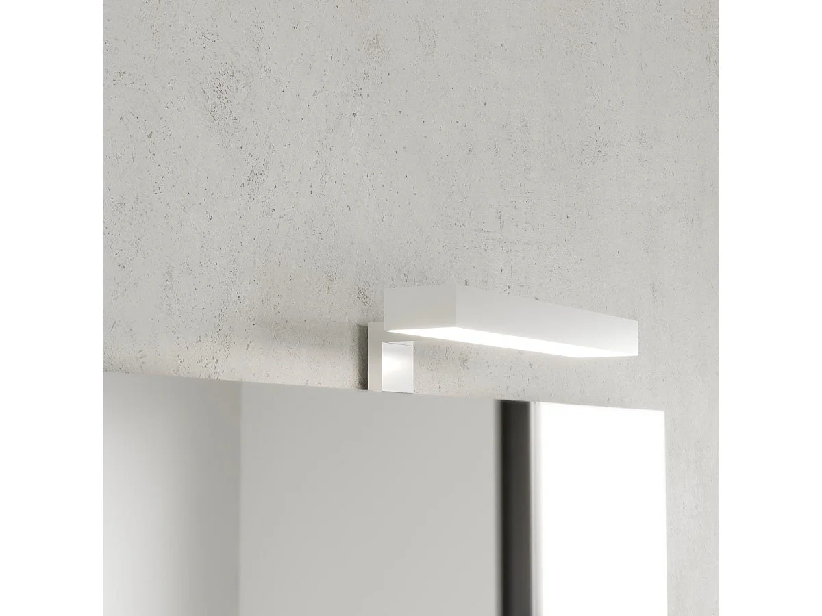 Meuble De Salle De Bain Sur Pied 100Cm Bleu Ciel, Miroir 100X60 Avec Lampe | New York