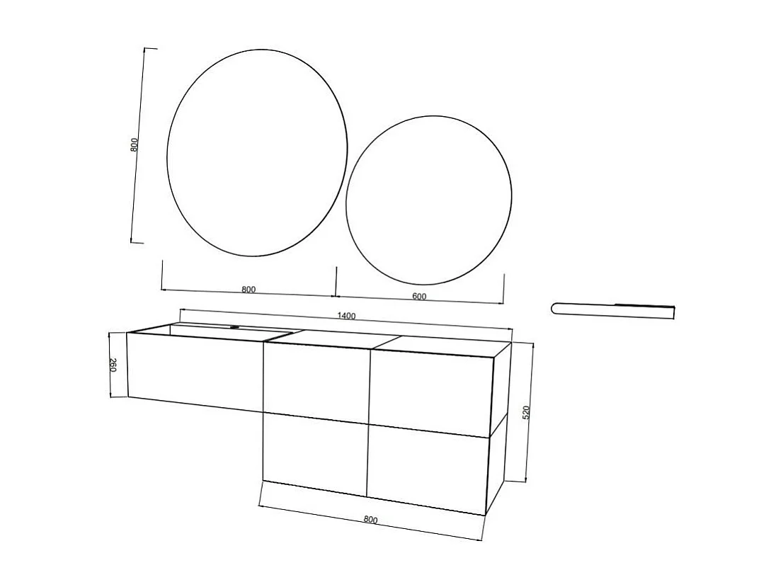Meuble Salle De Bain Suspendu 140Cm Lavabo Blanc Et 4 Tiroirs Chêne Doré | Rodi