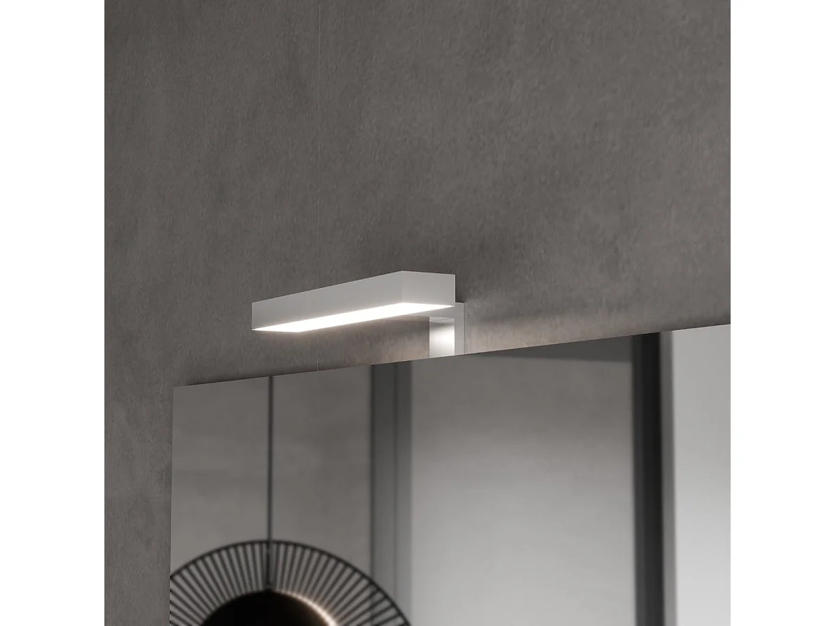 Meuble De Salle De Bain Sur Pied 100Cm Gris Avec Lavabo, Miroir 100X60 | New York