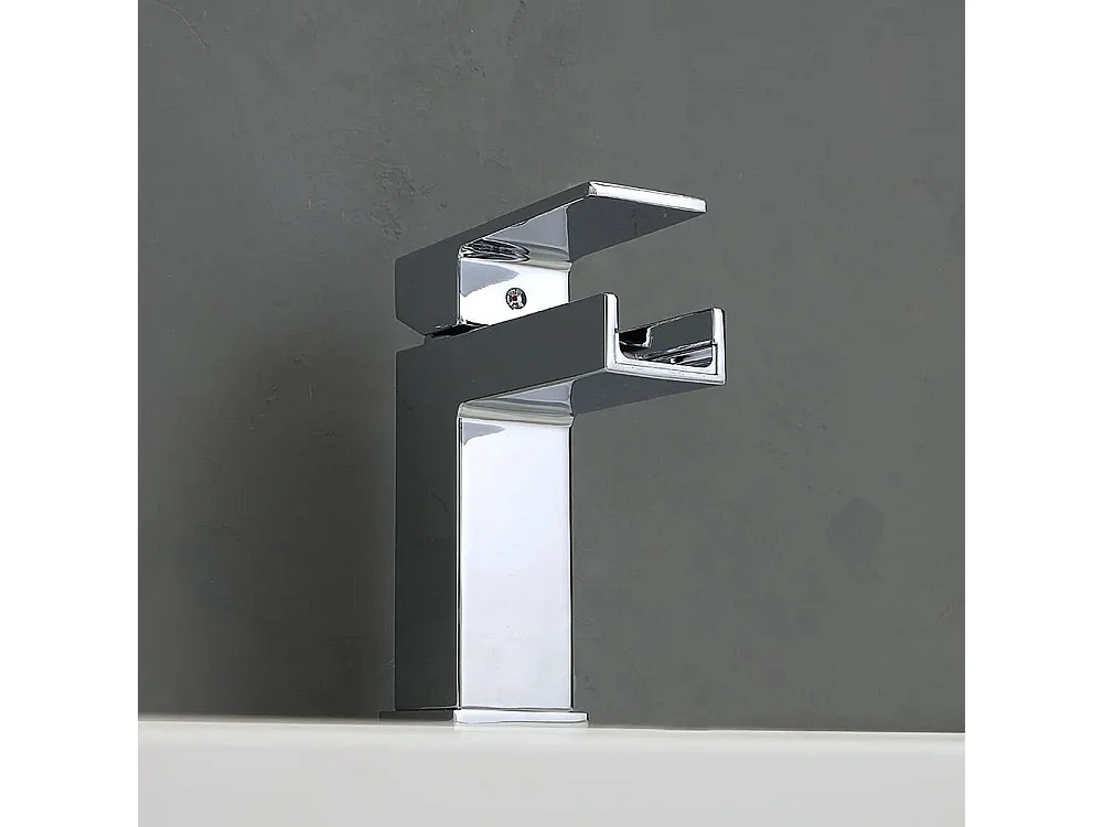 Meuble De Salle De Bain 90Cm En Chêne Avec Vasque Asymétrique Et Miroir Led | Valentina