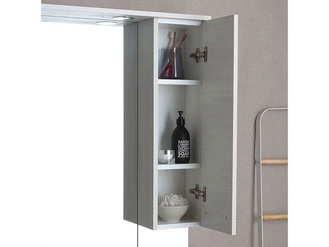 Meuble De Salle De Bains Sur Pied 75Cm Chêne Blanc Effet Bois  | Rimini