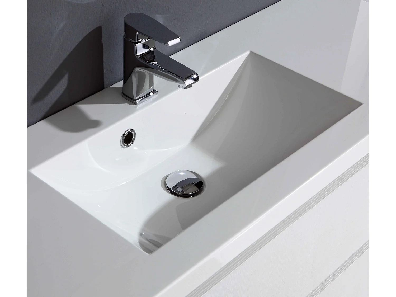 Meuble De Salle De Bains 90 Cm Profondeur Réduite Droite | Manhattan