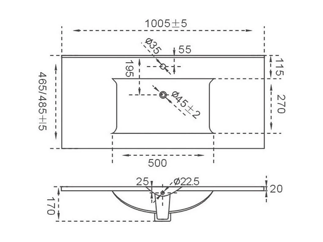 Meuble De Salle De Bain Sur Pied Avec Lavabo 100Cm Avec 3 Tiroirs Et Miroir| New York