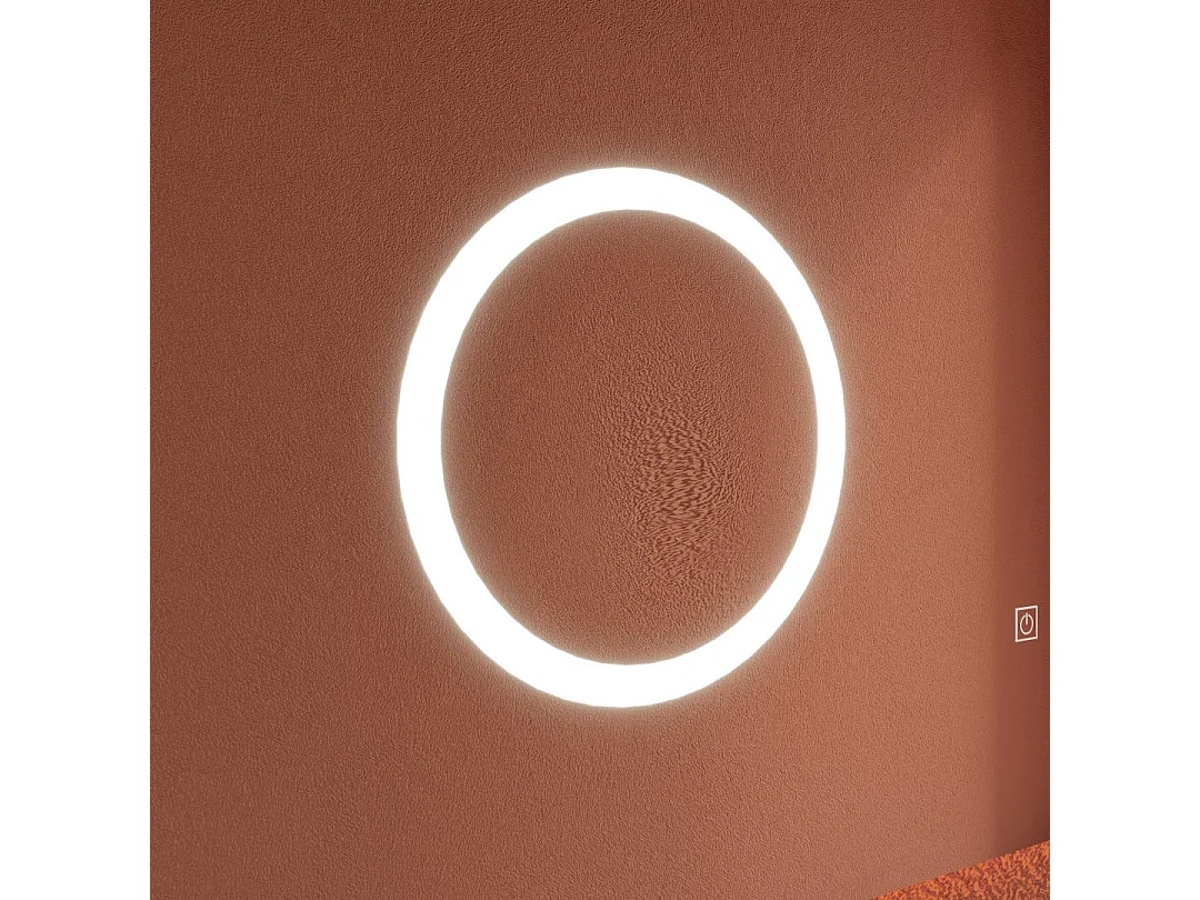 Meuble De Salle De Bains Gris Clair 90 Cm Avec Tiroir Décentré Et Miroir À Led | Seattle