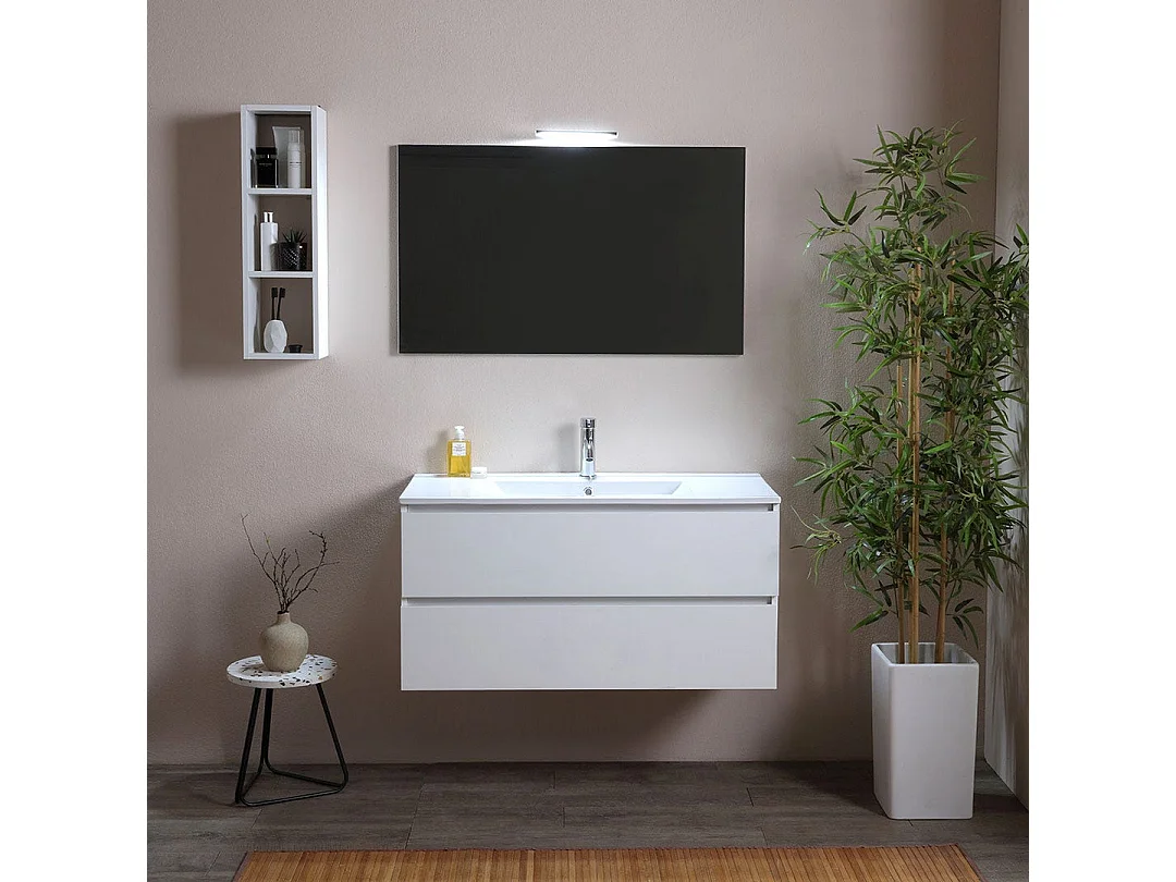 Armoire De Toilette Avec Lavabo Intégré 120 Cm Avec Miroir | Berlin