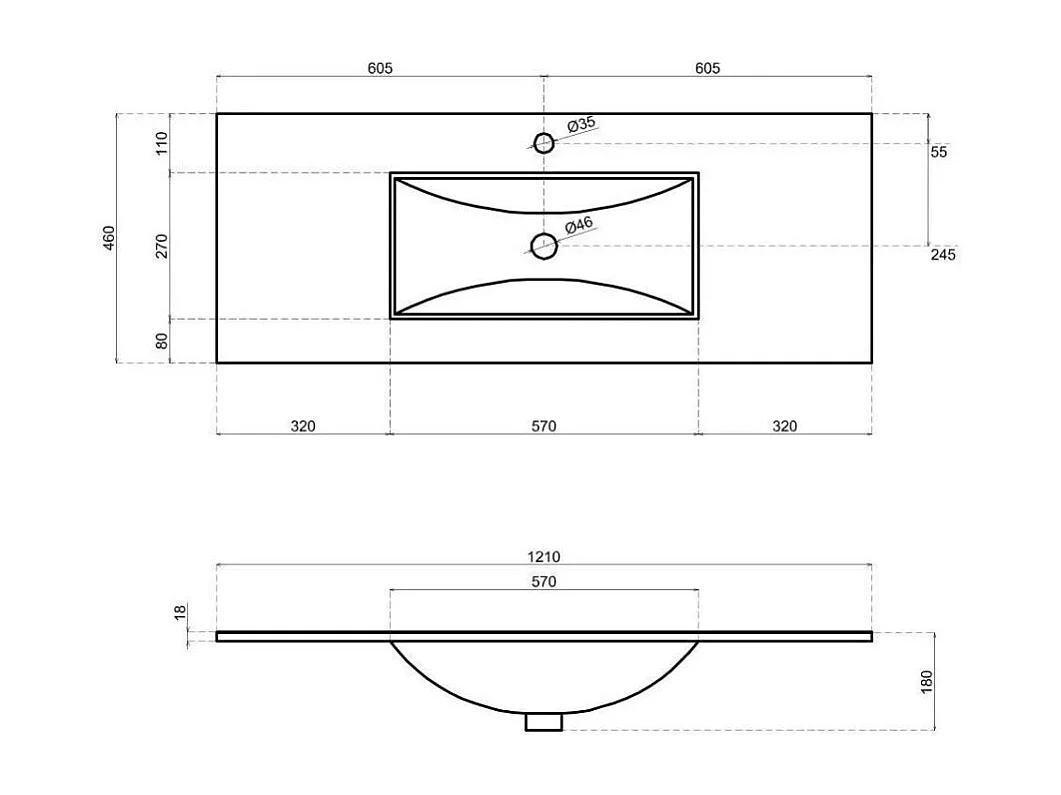 Armoire De Toilette Avec Lavabo Intégré 120 Cm Avec Miroir | Berlin