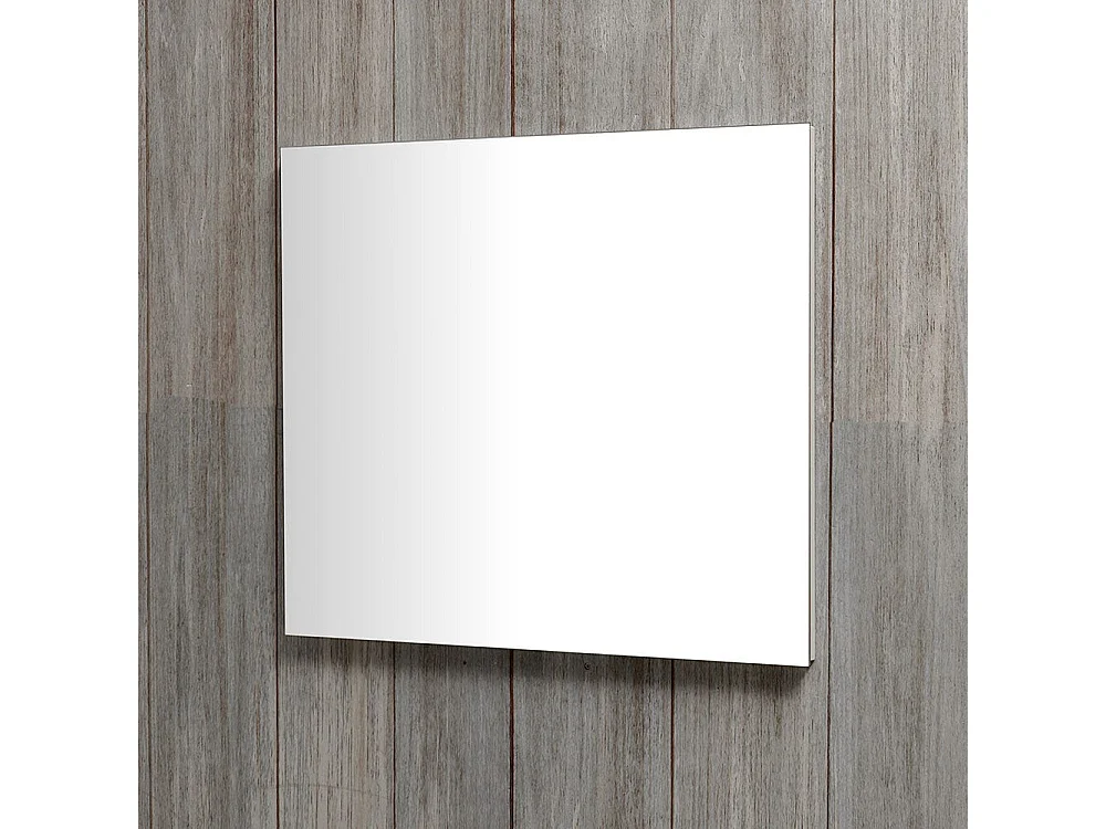 Meuble De Salle De Bain Noyer Foncé 60Cm Lavabo D'appui Et Miroir Bords Polis | Siena