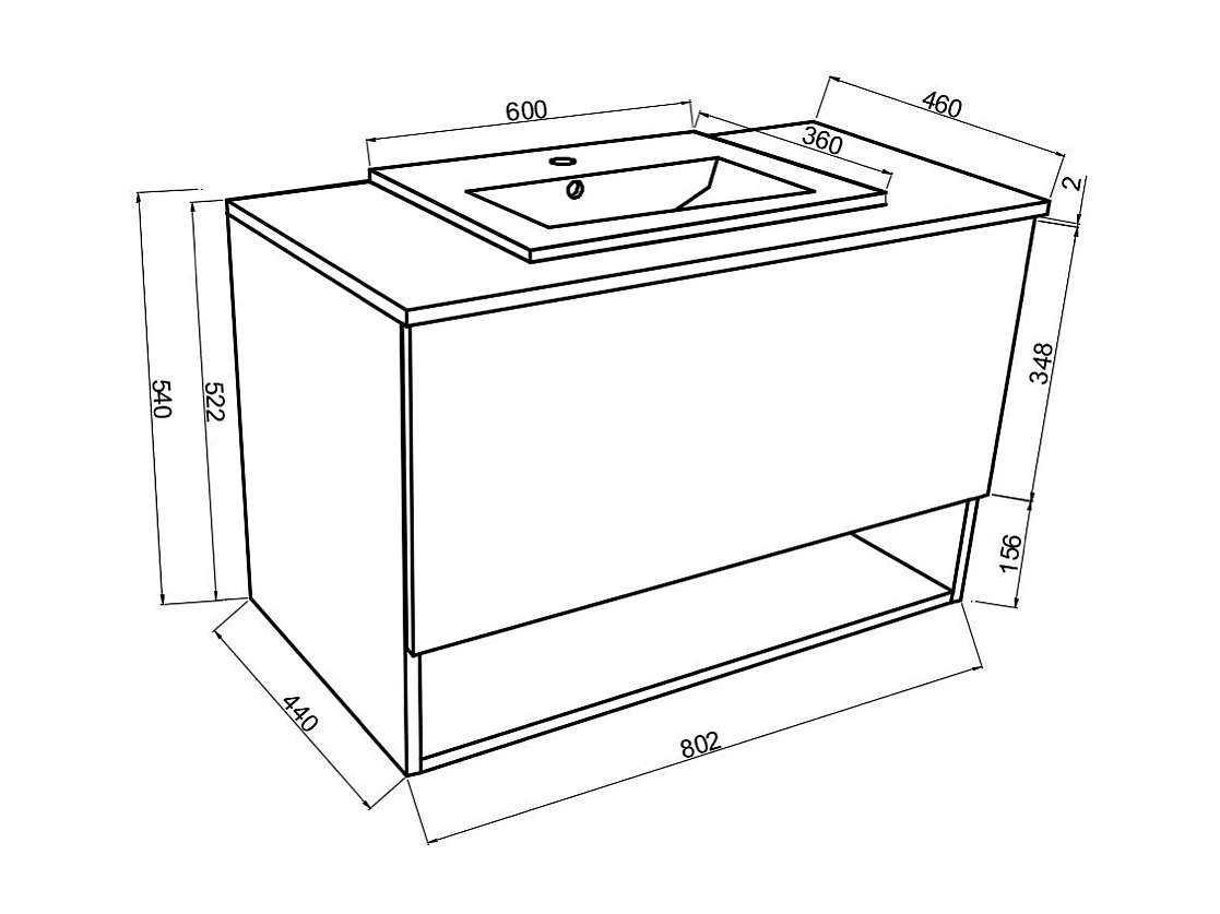 Meuble De Salle De Bain Suspendu 80Cm Avec Vasque À Poser | Lotto