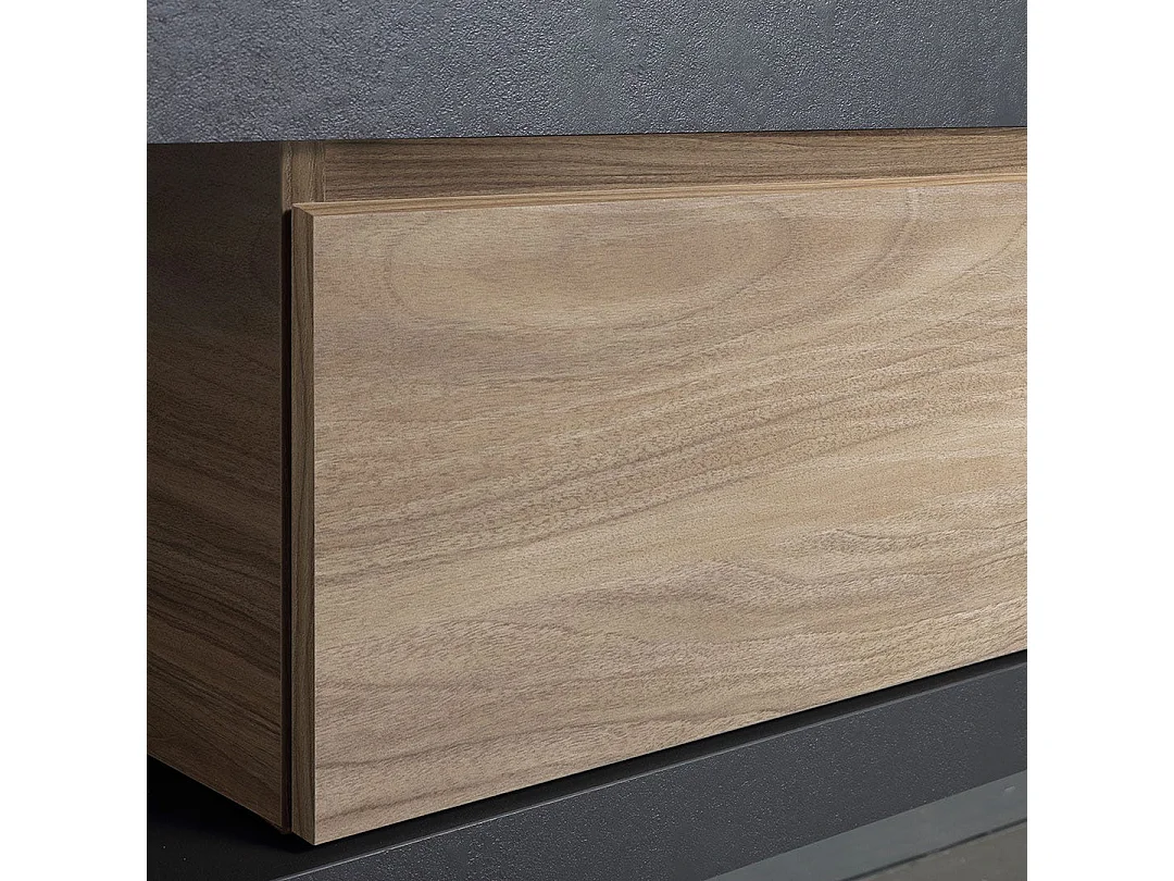 Meuble De Salle De Bain Suspendu 120Cm Avec Plan Anthracite Et Lavabo D'aménagement | Valentina