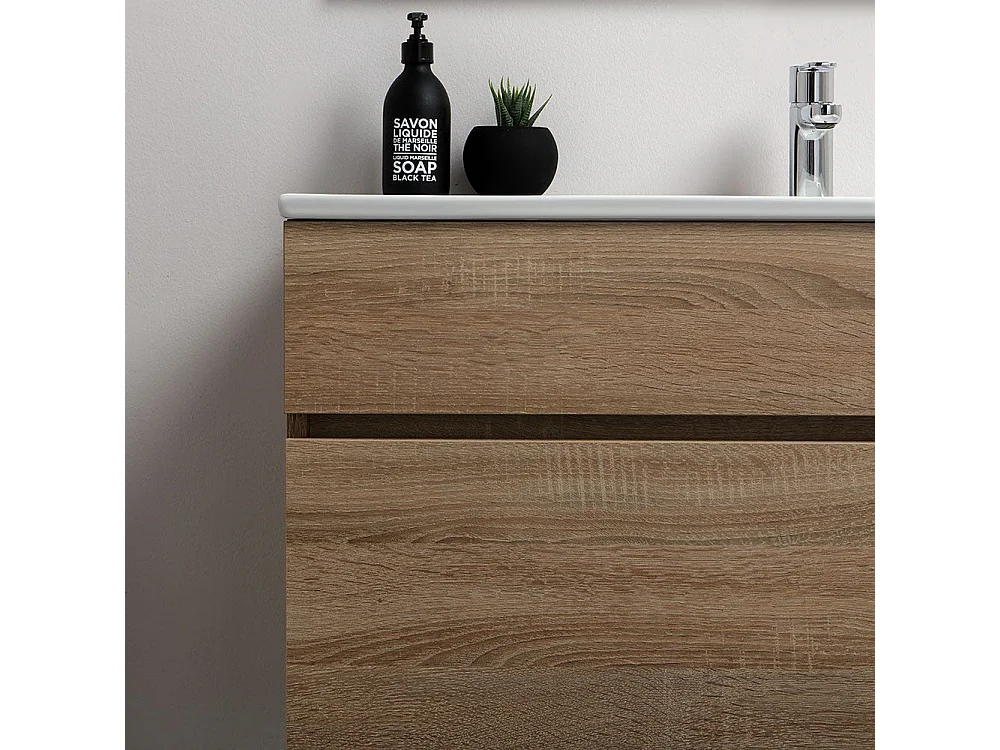 Armoire De Salle De Bain Murale 90 Cm Well En Chêne | Sole