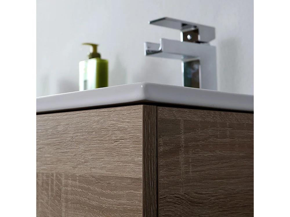 Meuble De Salle De Bains De 120 Cm Avec Double Lavabo En Chêne Well Suspendu | Sole