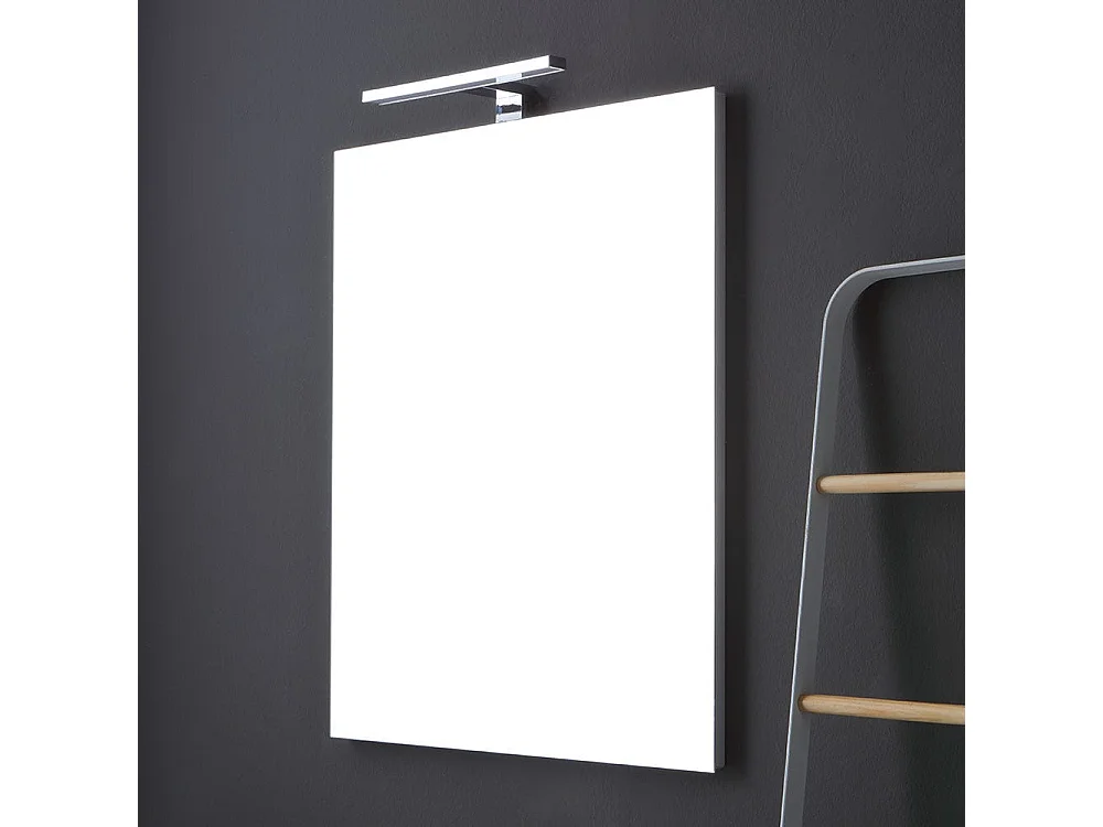 Armoire De Toilette Suspendue Arrondie 62 Cm Blanc Rectangulaire Miroir | Riva