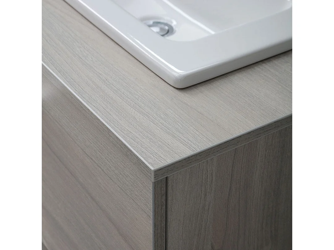 Armoire Murale 80Cm Chêne Gris Avec Lavabo Au Dessus | Lotto