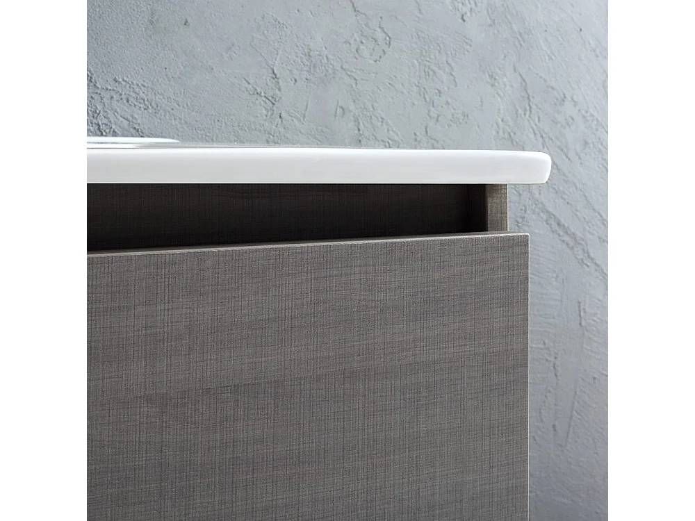 Salle De Bain Mobile Évier Avec Portes De 60 Cm Gris | Vinci