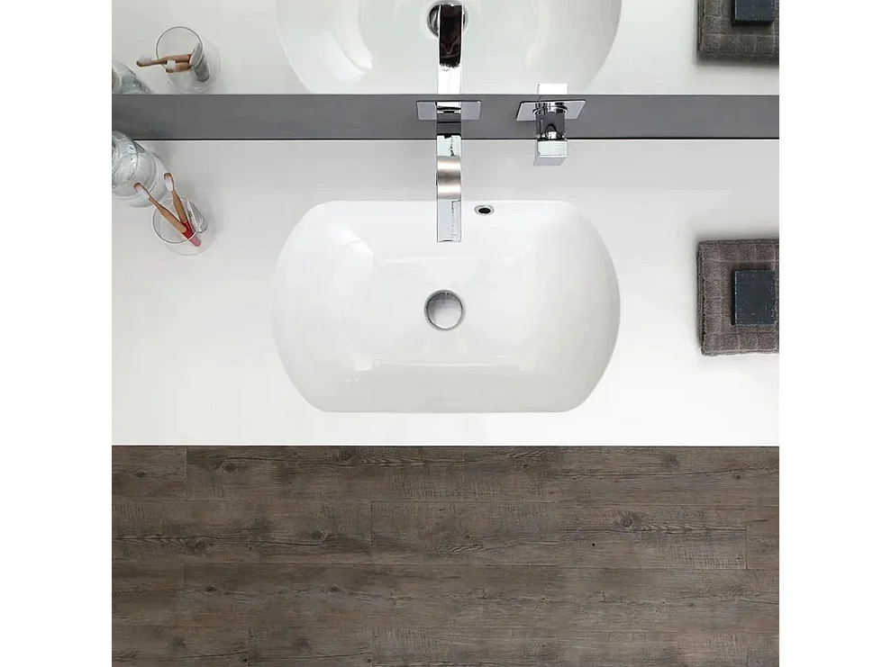 Mobilier De Salle De Bain 120Cm 2 Portes Gris Perle Et Espace Jour | Valentina