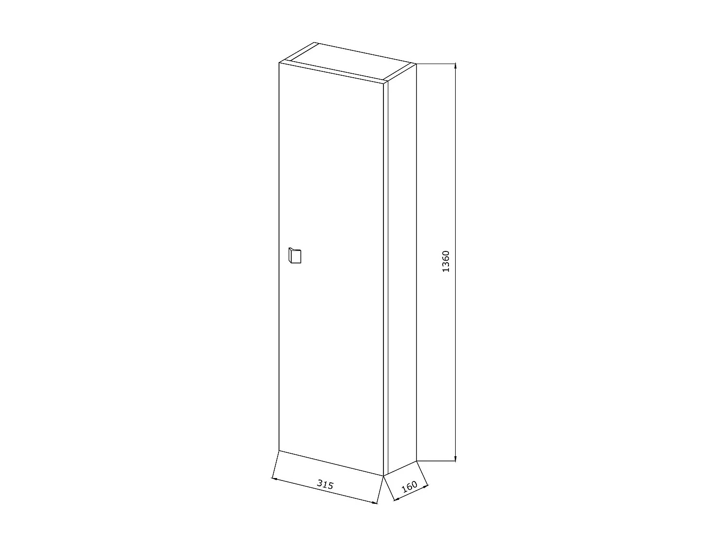 Meuble De Salle De Bain Suspendu 58+31 Cm Avec Colonne En Chêne Fumé