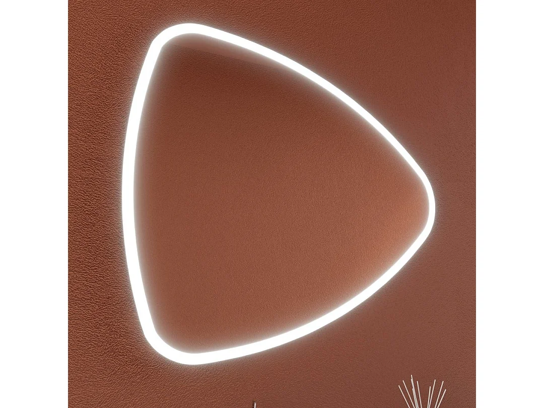 Meuble De Salle De Bains Suspendu Blanc, Lavabo Décentré Et Miroir En Forme De Goutte D'eau | Seattle