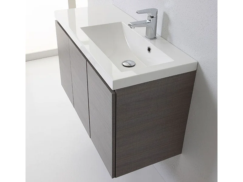 Meuble Gris Pour Salle De Bains De 90 Cm Charnières À Droite Avec Portes | Manhattan