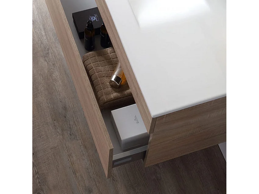 Meuble De Salle De Bain 120 Cm En Chêne Well Suspendu | Sole