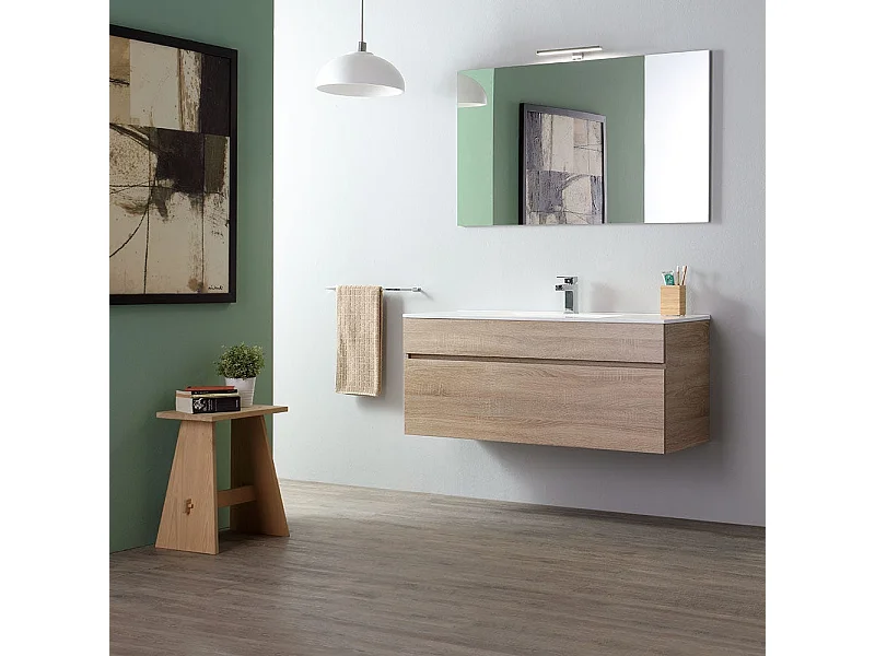 Meuble De Salle De Bain 120 Cm En Chêne Well Suspendu | Sole