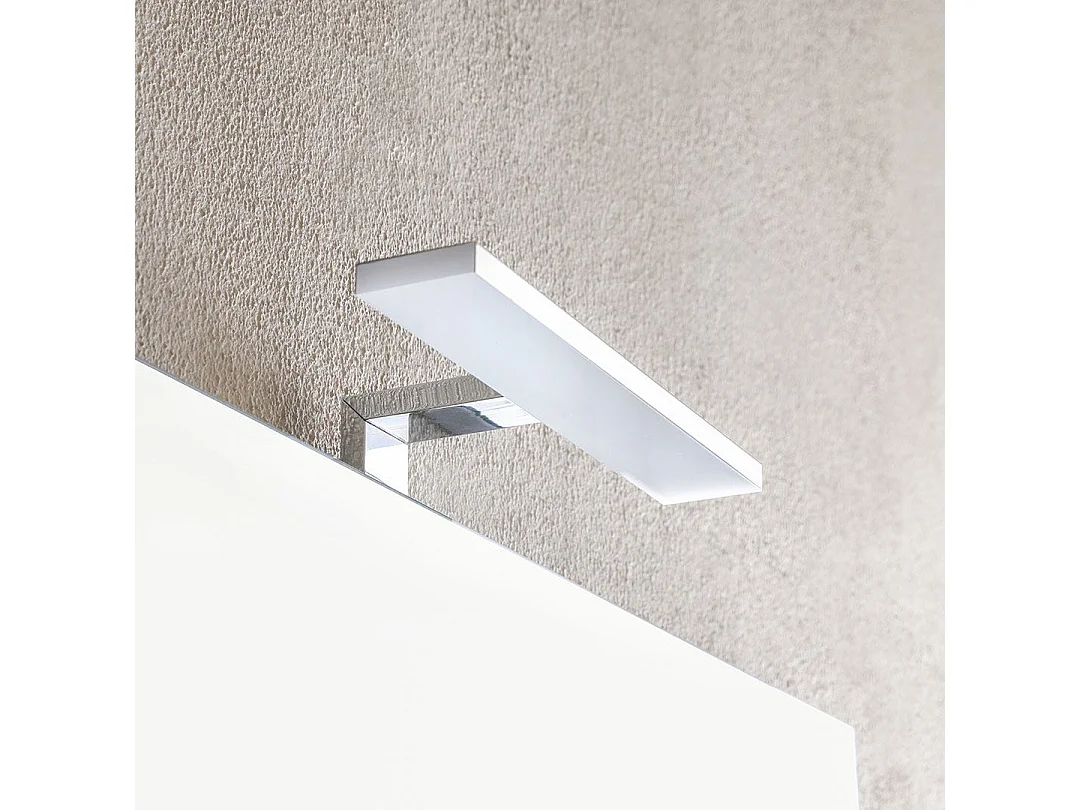 Armoire De Salle De Bains Suspendue 90Cm Lavabo Blanc Et Miroir | Sole