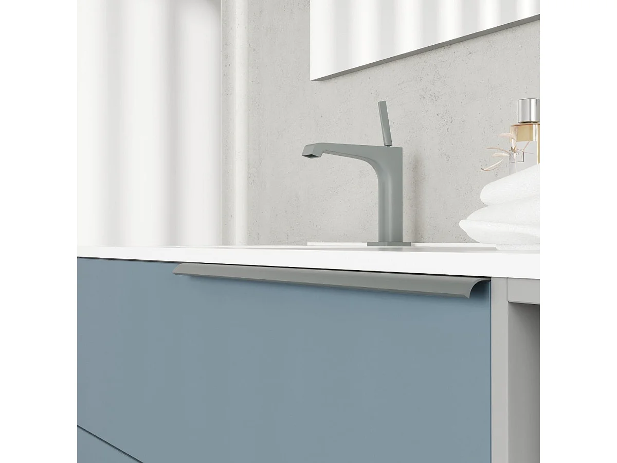 Meuble De Salle De Bains Mural De 120 Cm Avec 2 Tiroirs Bleu Ciel Et Un Compartiment Ouvert  | New York