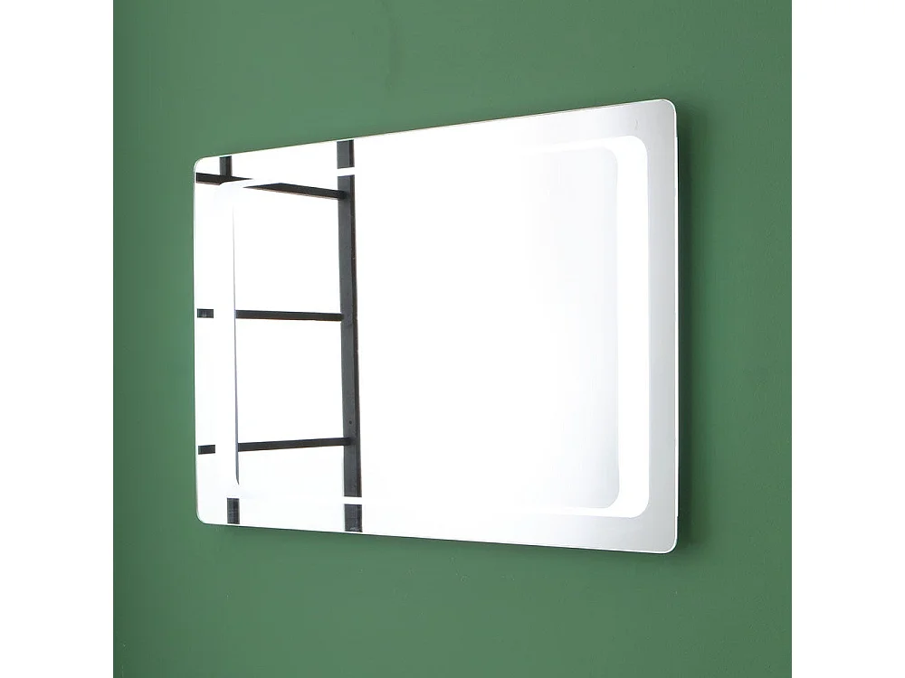 Meuble De Salle De Bain Avec Tiroir De Couleur Ciment Et Miroir Avec Led Intégré | Madrid