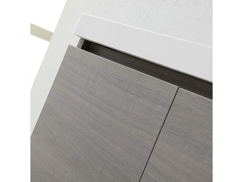 Meuble De Salle De Bains 60 Cm Suspendu Avec Deux Portes Gris | Manhattan