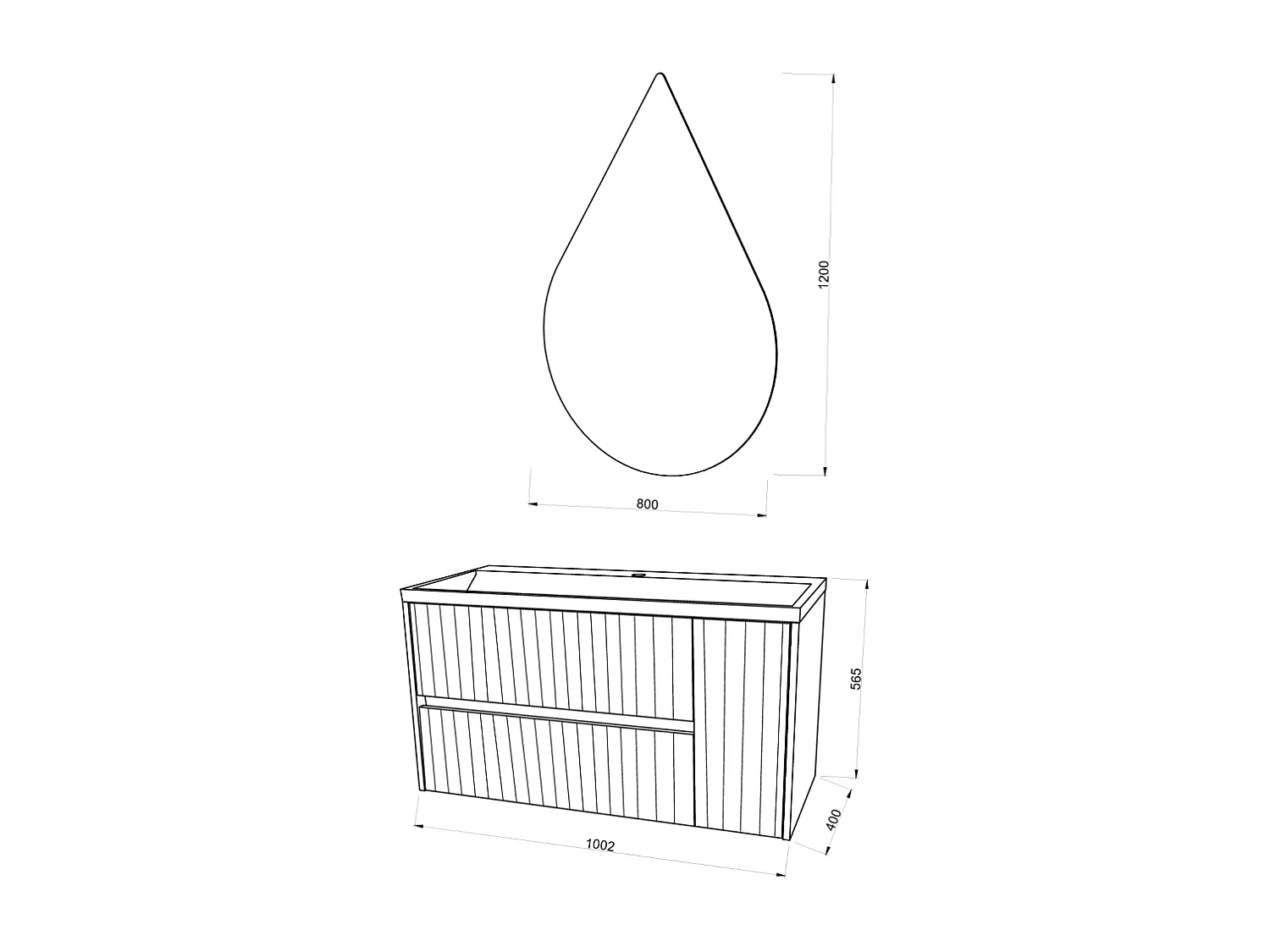 Mobilier De Salle De Bains Suspendu 100Cm Chêne Doré Cannetté | Cortina
