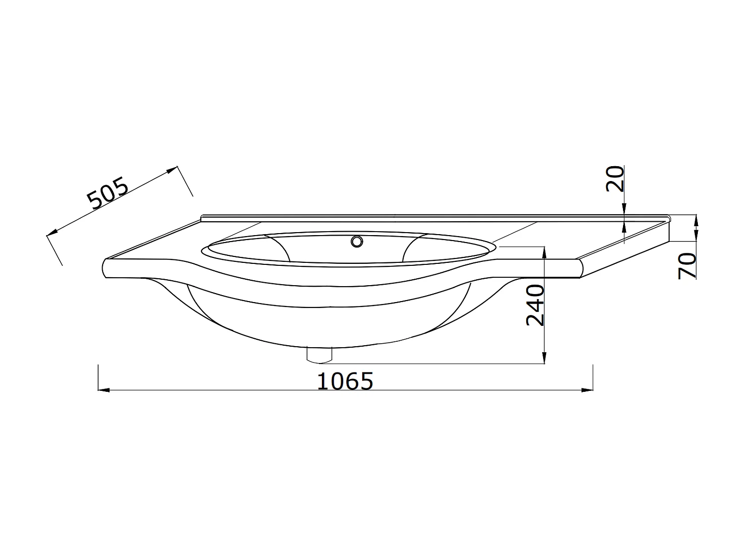 Meuble Salle De Bain 105 Cm Classique Avec Lavabo Et Miroir | Easy