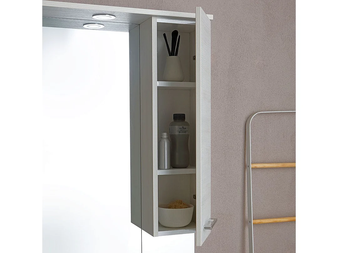 Meuble De Salle De Bains Au Sol 85 Cm Chêne Blanc Effet Bois | Rimini