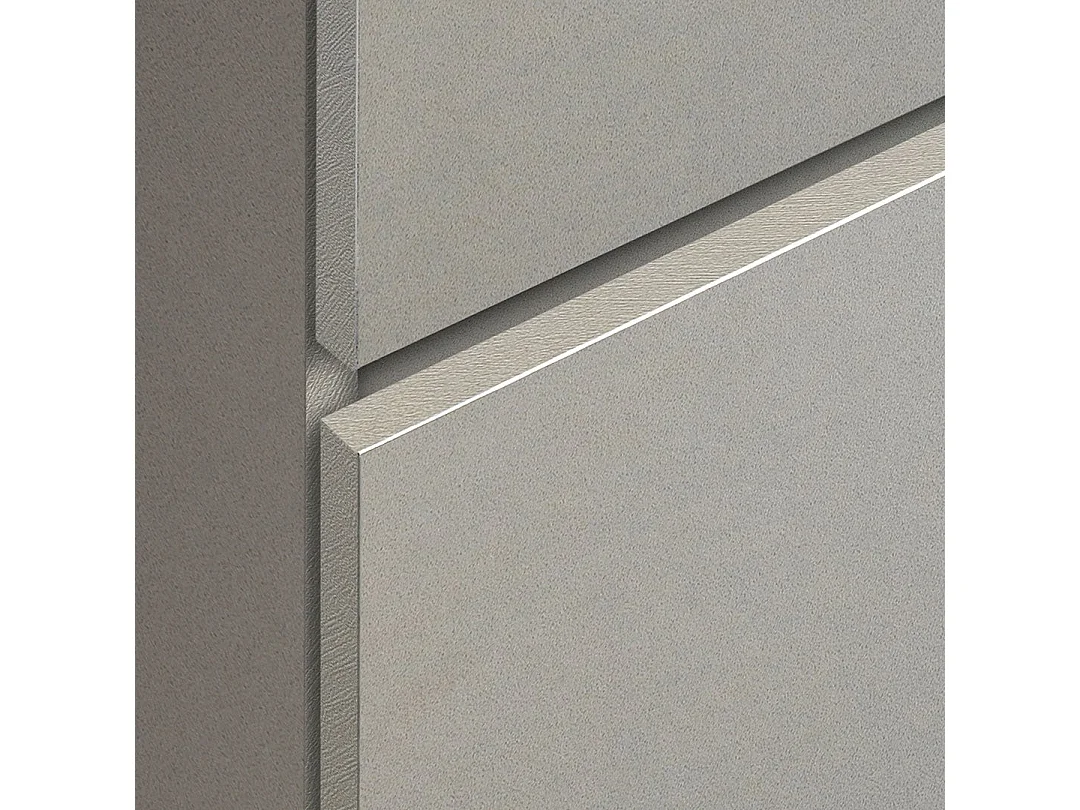 Meuble De Salle De Bain Suspendu 90Cm 2 Tiroirs, Espace Ouvert Gris Perle | Valentina