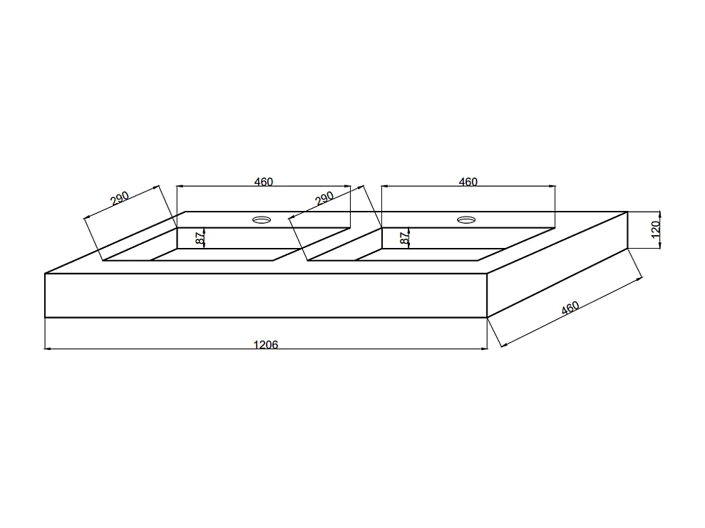 Meuble De Salle De Bains À Poser 120Cm 2 Supports Métalliques Et Lavabo Hpl  | Diamante