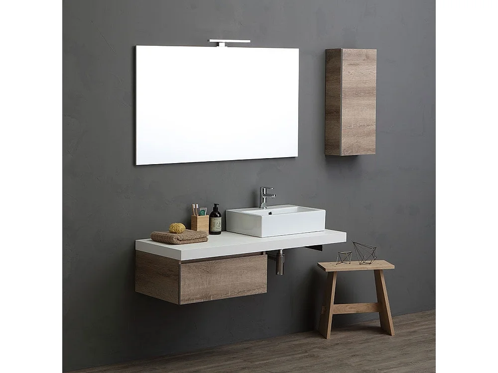 Meuble Modulable De Salle De Bains Lavabo Carré 120 Cm | Valentina